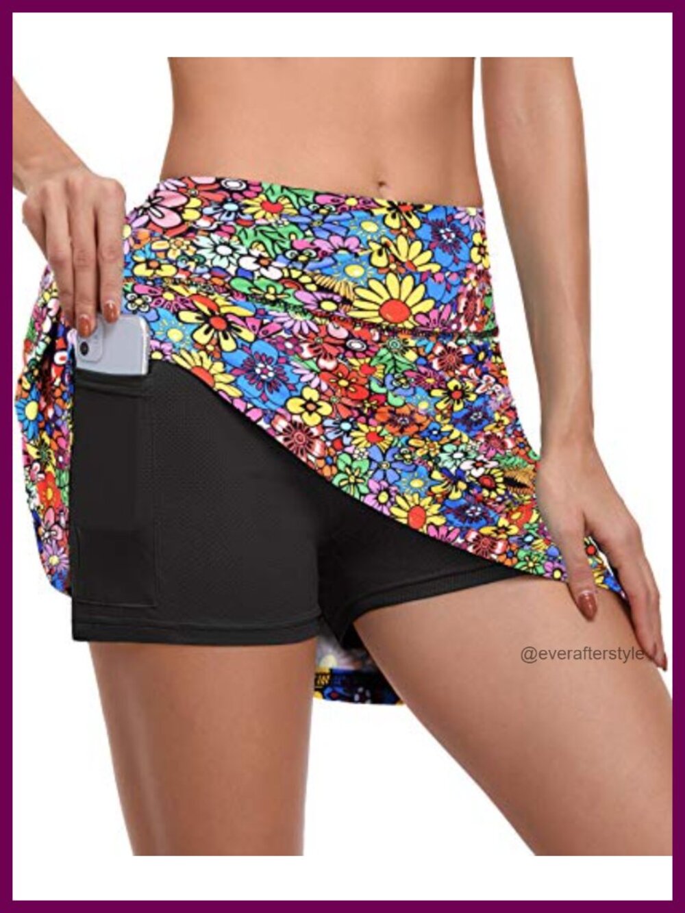 CHICHO Women's Pleated Tennis Skort with Pockets & Built-in Shorts, High Waist